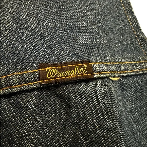 VTG Wrangler Denim Vest No Fault 70s 80s Made In USA Cowboy Western Sz XL - Picture 7 of 12